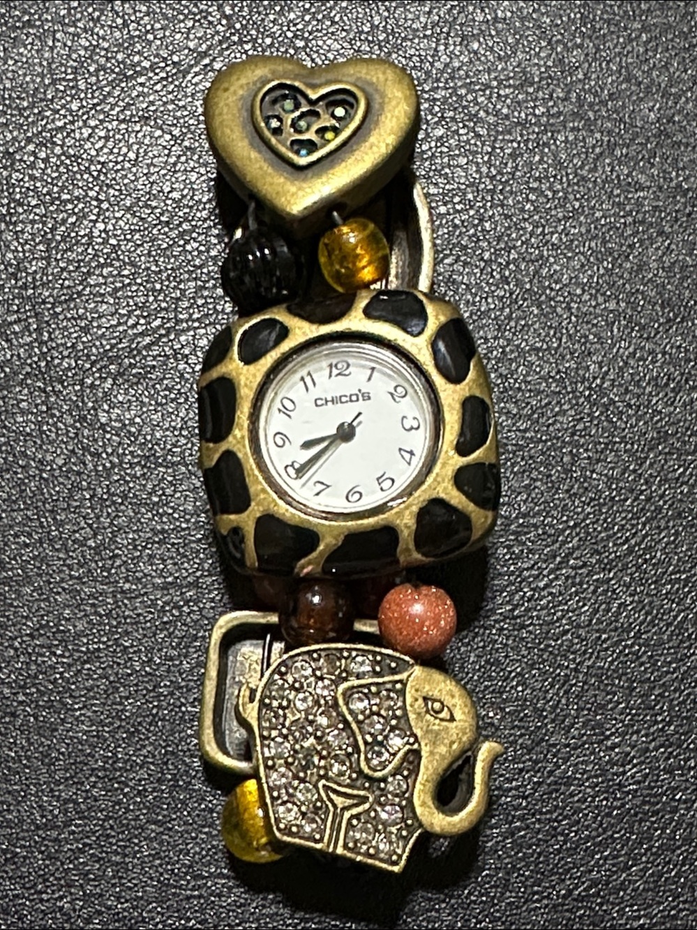 Chico’s Animal Print Working Bracelet Watch